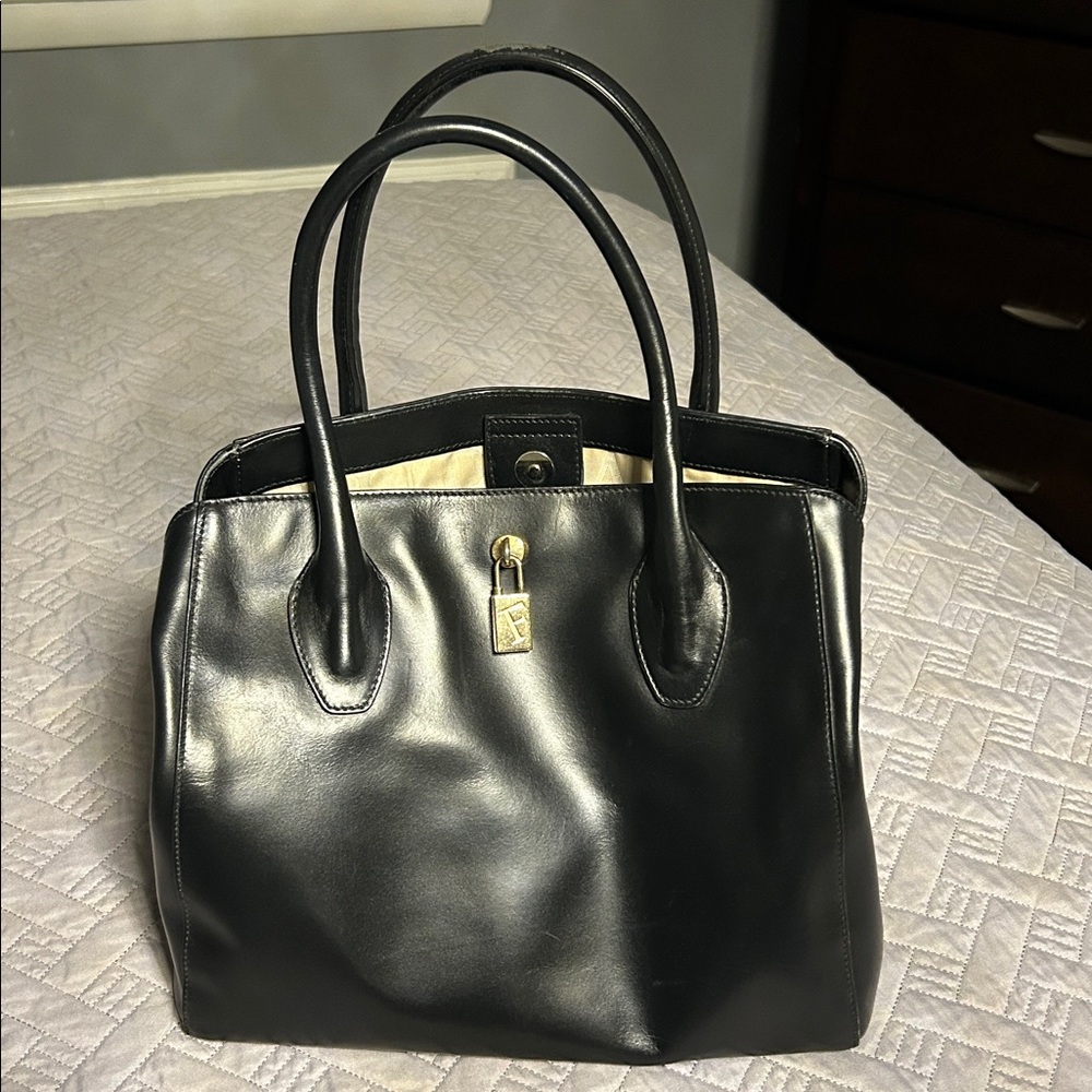 Black leather classic Furla handbag. ALL OFFERS CONSIDERED
